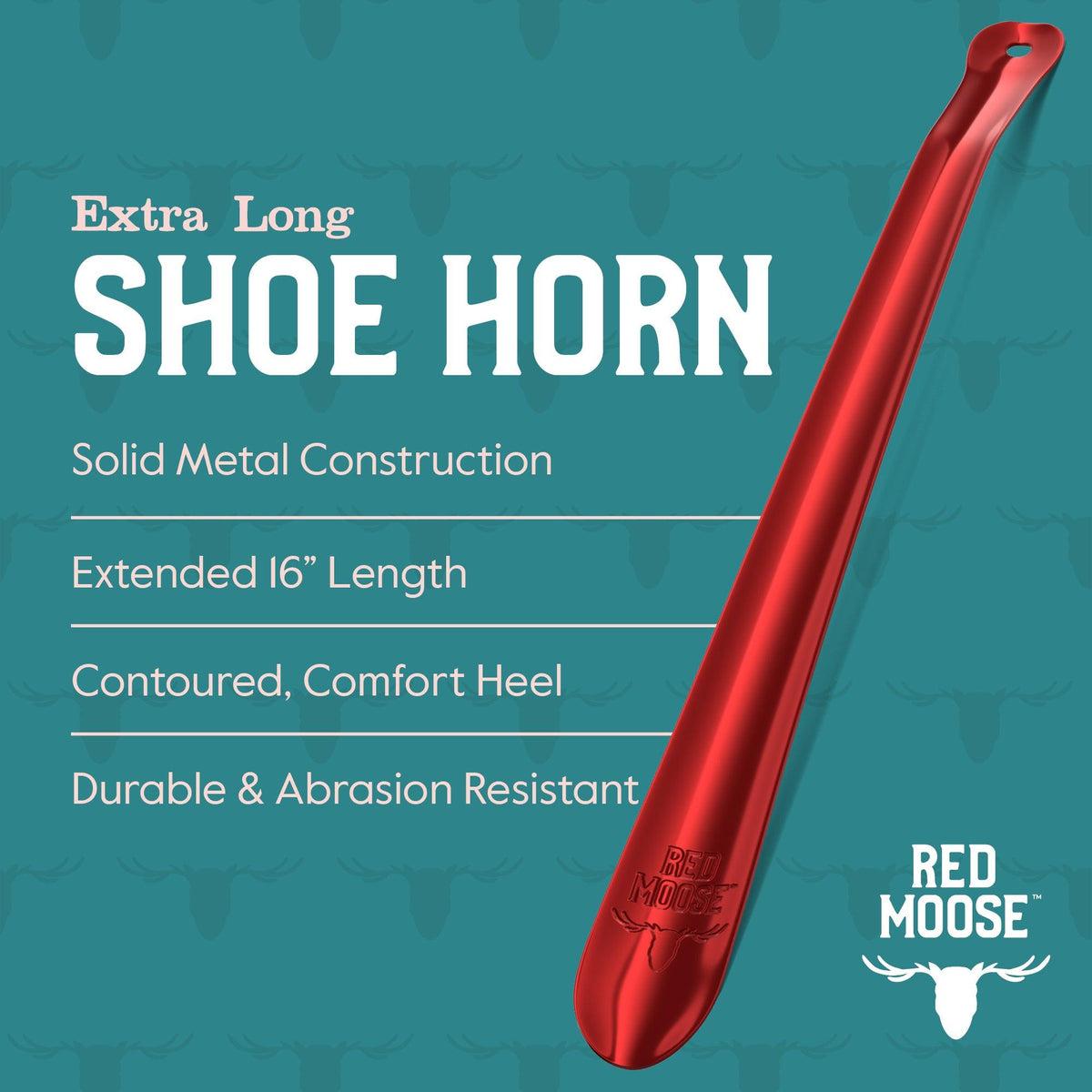 Metal Shoe Horn Long Handle for Seniors 15 Long. Extra Long Shoe Hor