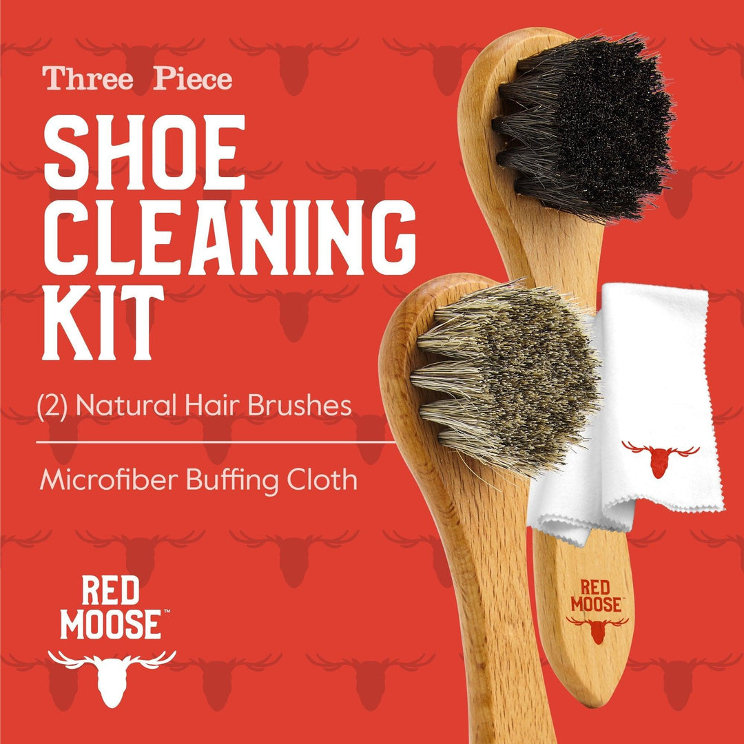 Red Moose | 3-Piece Shoe Shine Brush Kit