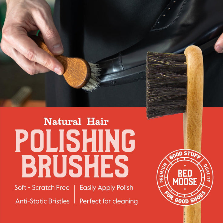 SULPO Shoe Polish Kit - 5-Piece Shoe Polish Cleaning Set - Leather